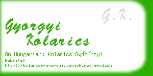 gyorgyi kolarics business card